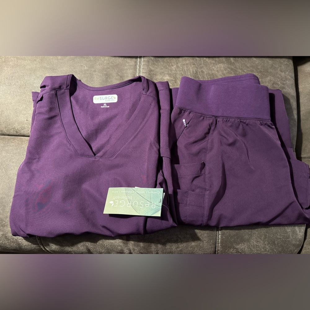 ReSurge Eggplant Scrub set.